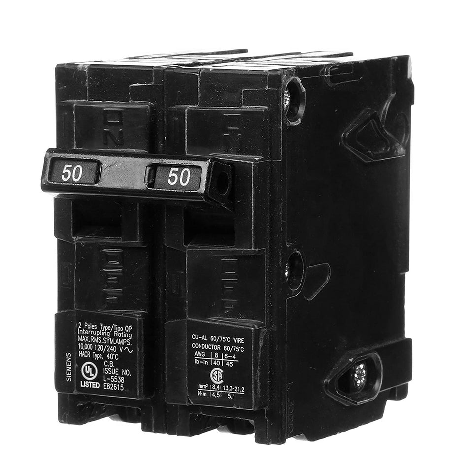 Siemens Q250 – 50A Amp Double Pole Circuit Breaker – Type QP