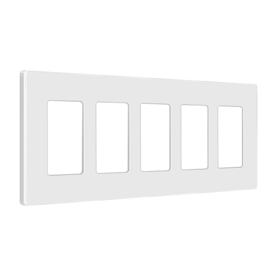 Enerlites SI8835-W – Screwless Decorator / GFCI Wall Plate – 5 Gang White
