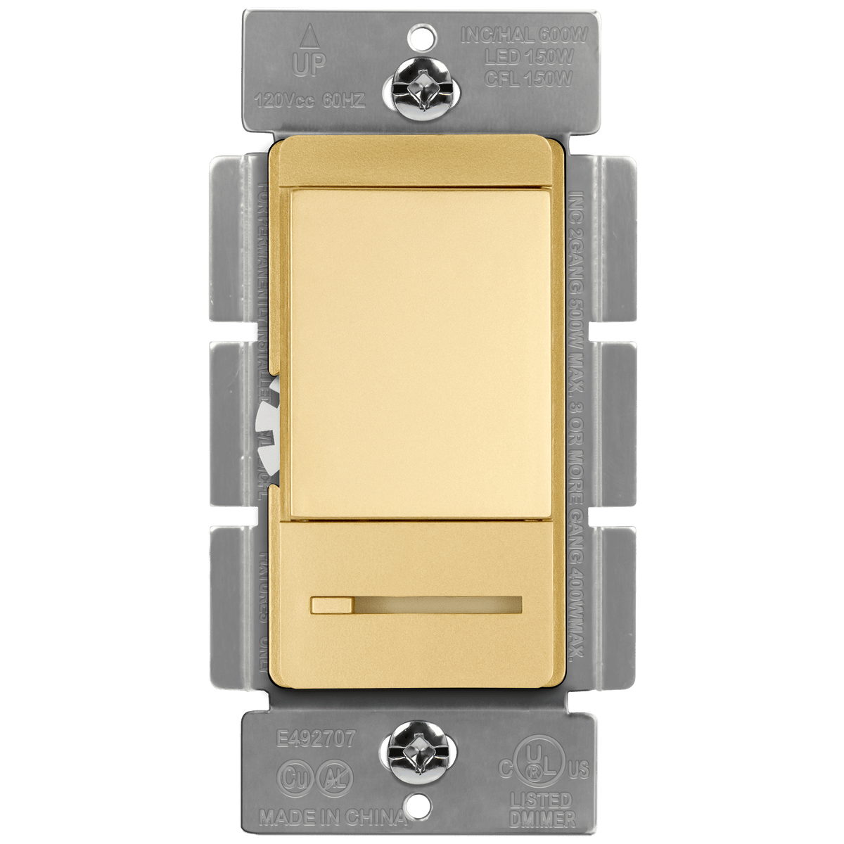 Enerlites 55300-GD - LED, CFL, Incandescent, Halogen Dimmer Switch - Gold
