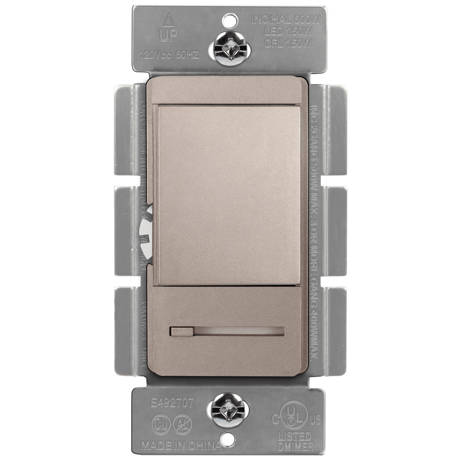 Enerlites 55300-NK - LED, CFL, Incandescent, Halogen Dimmer Switch - Nickel