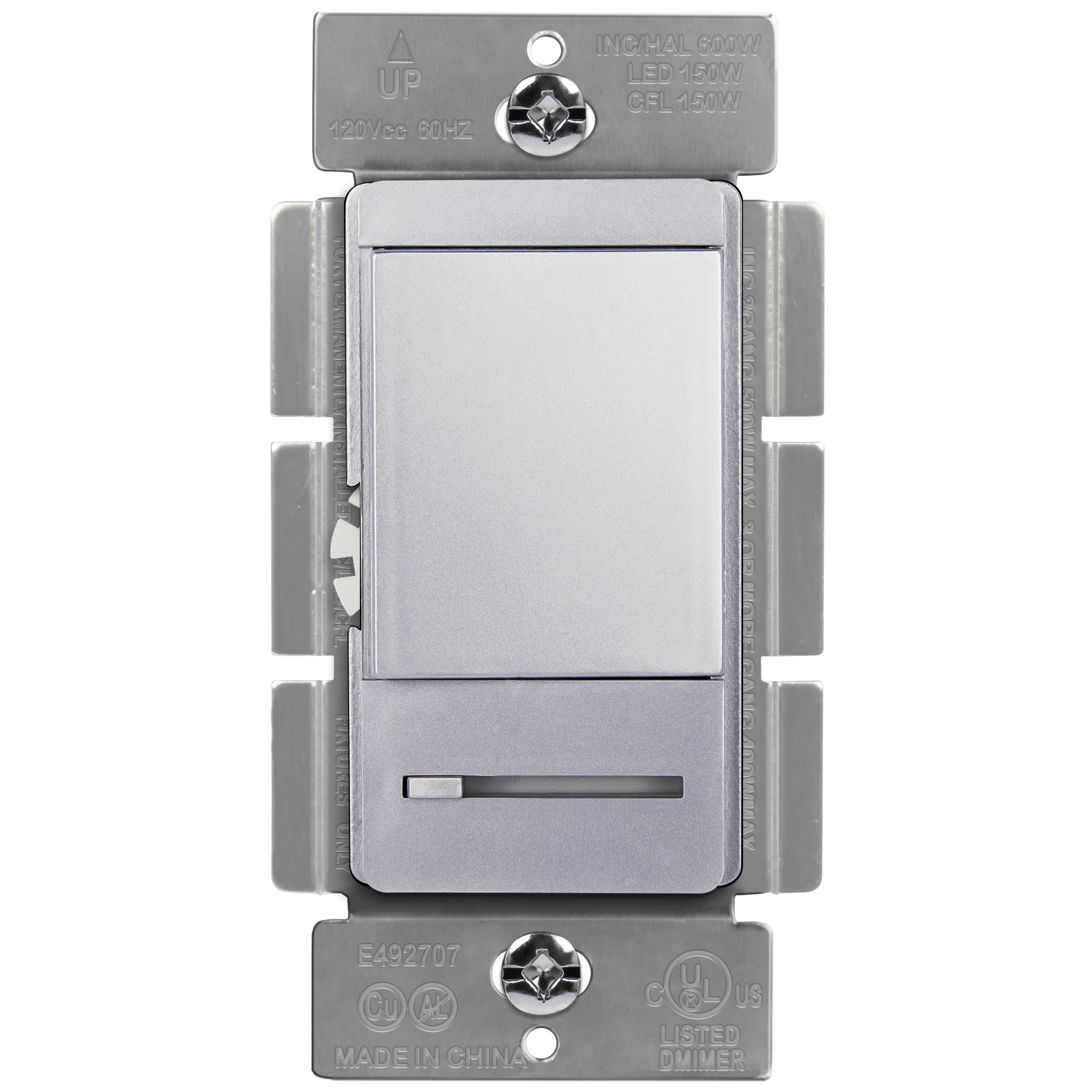 Enerlites 55300-SV - LED, CFL, Incandescent, Halogen Dimmer Switch - Silver